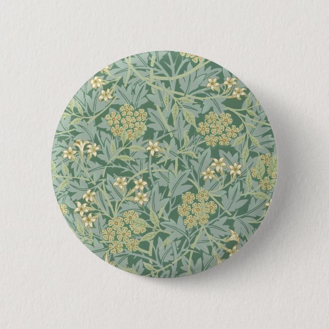 Green Yellow Jasmine by William Morris 6 Cm Round Badge (Front)