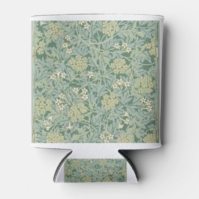 Green Yellow Jasmine by William Morris Can Cooler (Front)