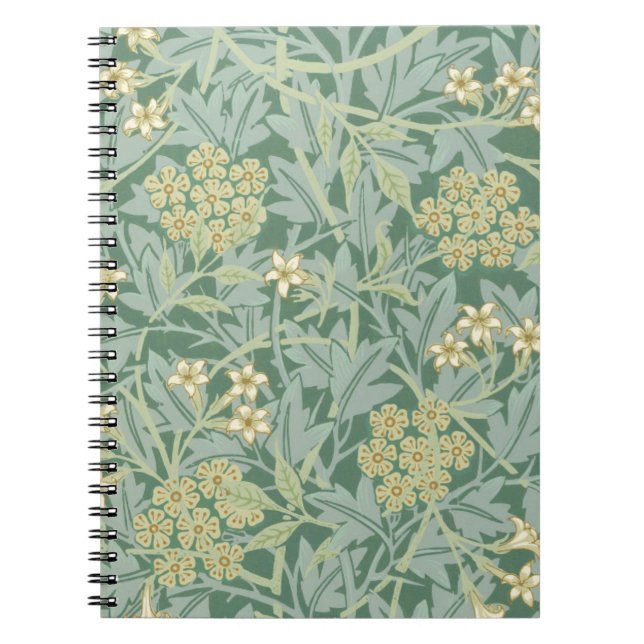 Green Yellow Jasmine by William Morris Notebook (Front)