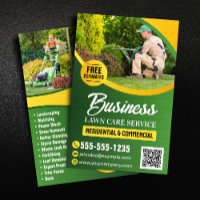 Green & Yellow Lawn Care Landscaping Mowing