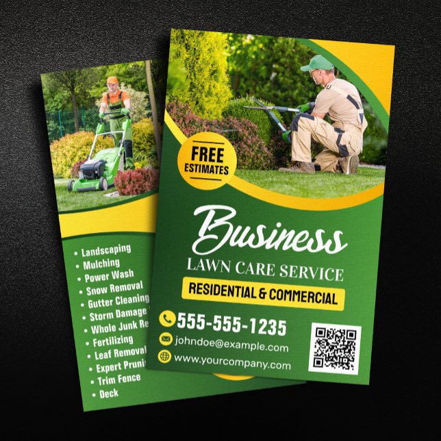 Green & Yellow Lawn Care Landscaping Mowing Flyer (Creator Uploaded)
