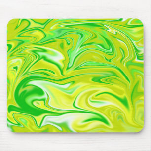 Green Yellow Marbleised Spring, Mouse Mat