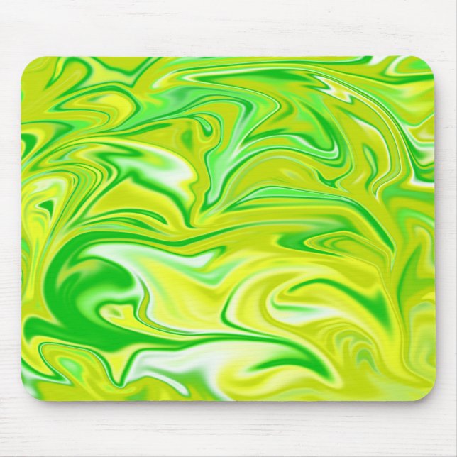 Green Yellow Marbleised Spring, Mouse Mat (Front)