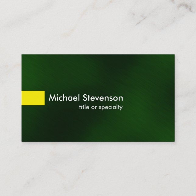 Green Yellow Modern Unique Consultant Business Card (Front)