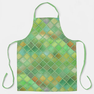 Green Yellow Mosaic Design Apron