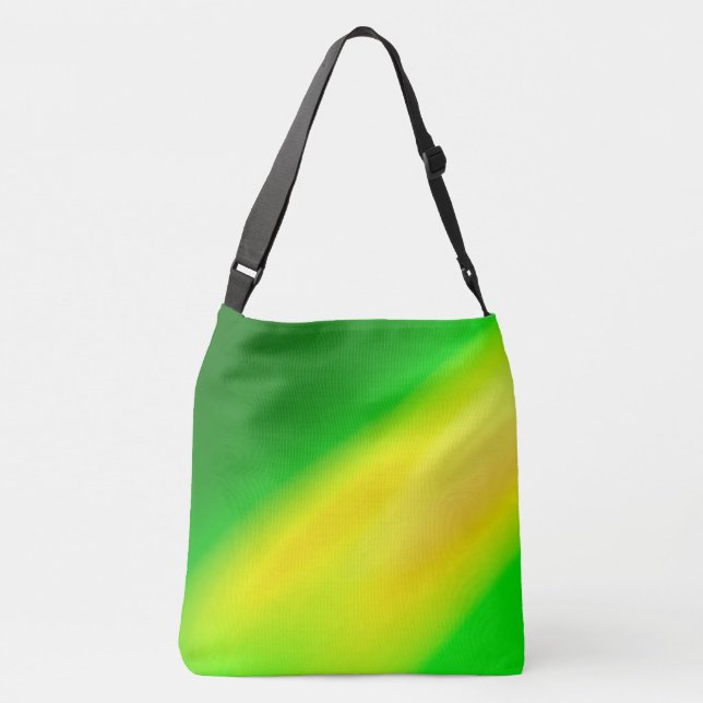 Green Yellow ombre moonlight Double Stripe Crossbody Bag (Back)