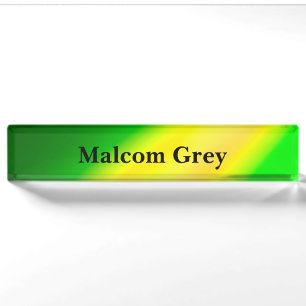 Green Yellow ombre moonlight Double Stripe Nameplate