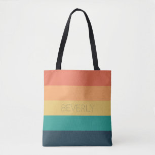 Green Yellow Orange, 5 Colours, Name Personalised Tote Bag