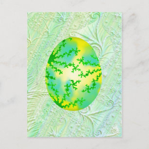 Green & Yellow Painted Egg Postcard