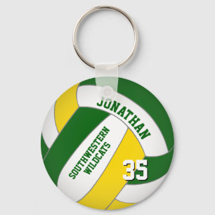 green yellow personalized boys' volleyball key ring
