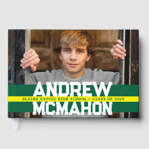Green & Yellow Photo Graduation Personalised Guest Book