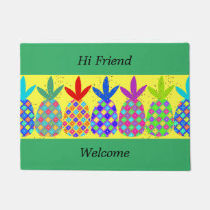 Green & Yellow Pineapple Doormat