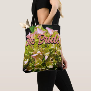 Green yellow pink Hydrangea, for the Bride Tote Bag