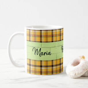 Green Yellow Plaid Mug