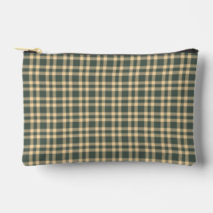 Green Yellow Plaid Pattern Small Accessory Pouch