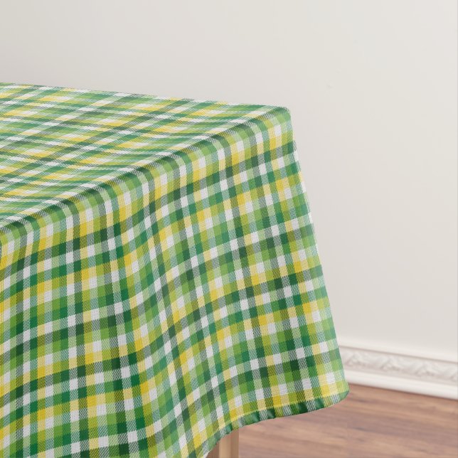 Green/Yellow Plaid Tablecloth (In Situ)