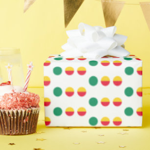 Green Yellow Red Dots Circles Simple Wrapping Paper