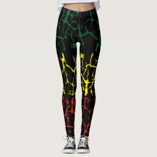 Green Yellow. Red Leggings