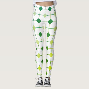 Green & Yellow Seamless Geometric Pattern Leggings