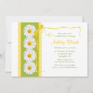 Green Yellow Shasta Daisy Bridal Shower Invitation