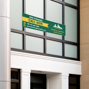 Green Yellow Small Business Call Now Logo Promo Banner