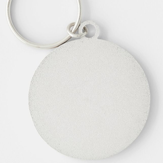 Green Yellow Spiral Paint Pour Design Key Ring (Back)