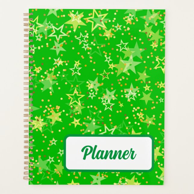 Green yellow stars planner (Front)
