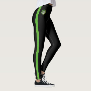 Green Yellow Striped Sides Leggings JK 2025