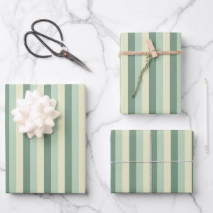 Green & Yellow Stripes Wrapping Paper Sheet
