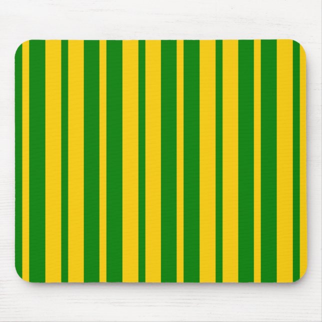 Green Yellow Stylish Stripes Pattern Design  Mouse Mat (Front)