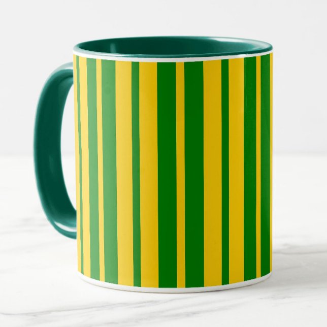 Green Yellow Stylish Stripes Pattern Design  Mug (Creator Uploaded)