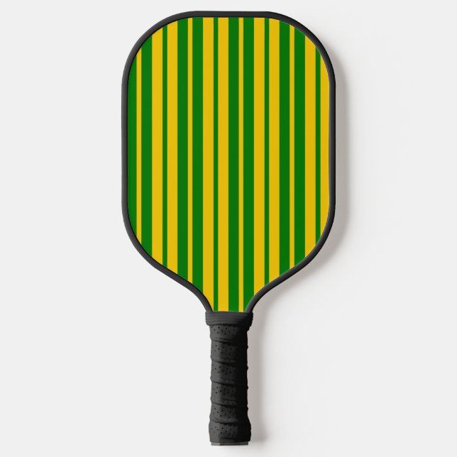 Green Yellow Stylish Stripes Pattern Design  Pickleball Paddle (Front)