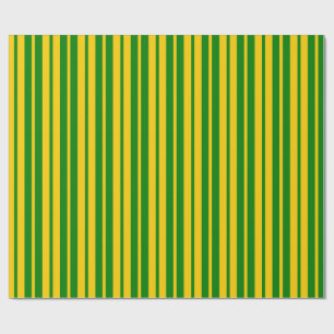 Green Yellow Stylish Stripes Pattern Design Wrapping Paper