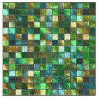 Green Yellow Tiled Square Pattern Mosaic Print