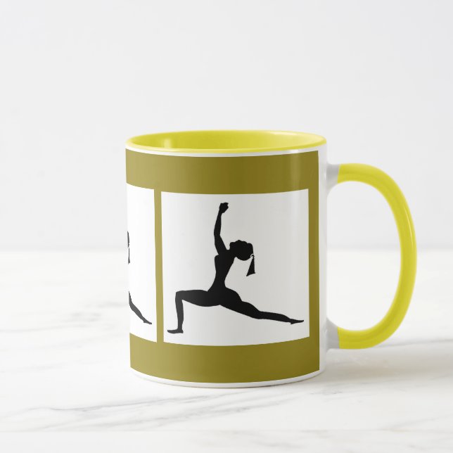 Green Yellow 'Yoga Designs'  Combo Coffee Mug/ Cup (Right)