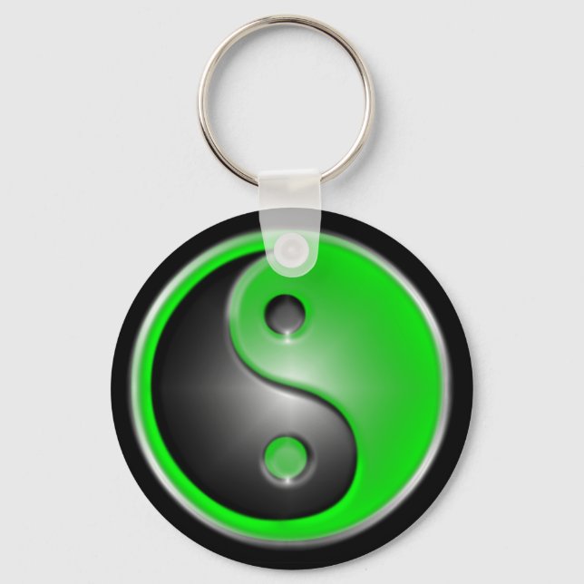 green yin and yang key ring (Front)