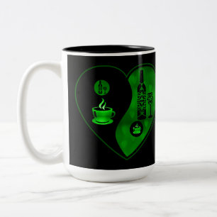 Green Yin & Yang Coffee & Wine Two-Tone Coffee Mug