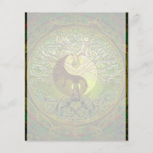 Green Yin Yang Mandala with Tree of Life Flyer