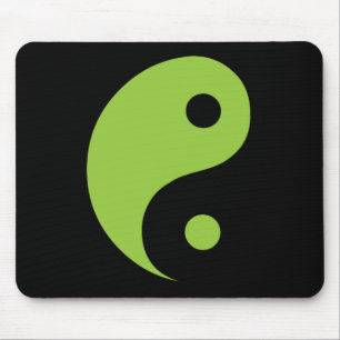 Green Yin Yang Taoist Symbol Mouse Mat