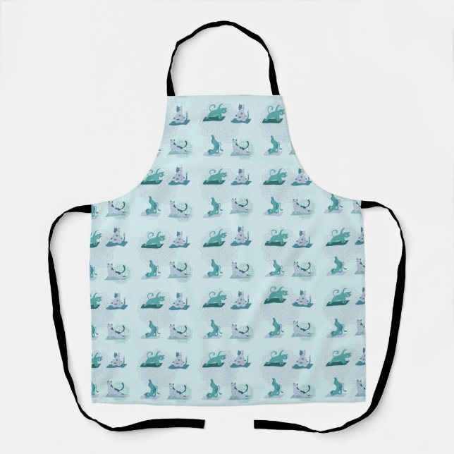 Green Yoga Cats Apron (Front)