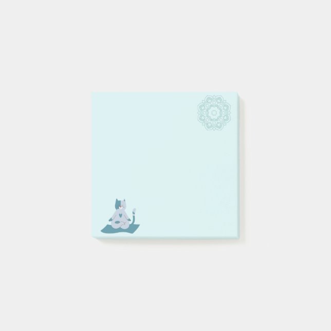 Green Yoga Cats Post-it Notes (Front)