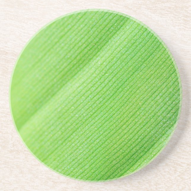 Green young banana leaf coaster (Front)