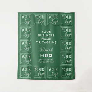 Green Your Logo & Social Media Backdrop Tapestry