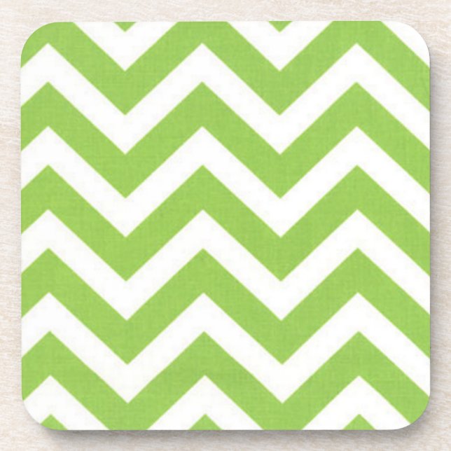 Green Zaggy Cork Coasters (Front)