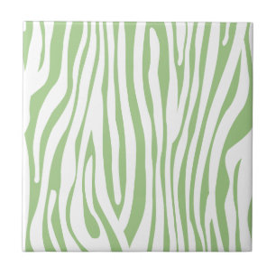 Green Zebra Animal Print Pattern Tile