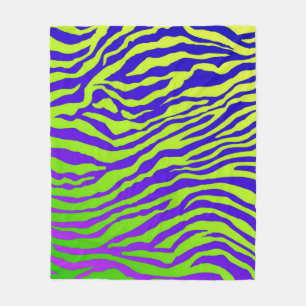 Green Zebra Fleece Blanket