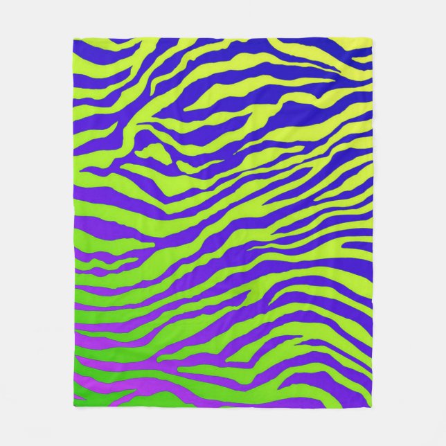 Green Zebra Fleece Blanket (Front)