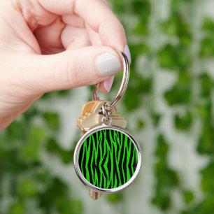 Green Zebra Key Ring