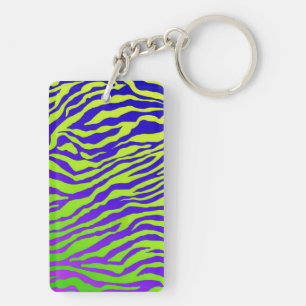 Green Zebra Key Ring