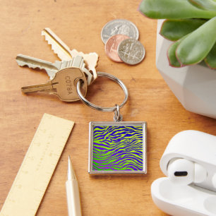 Green Zebra Key Ring